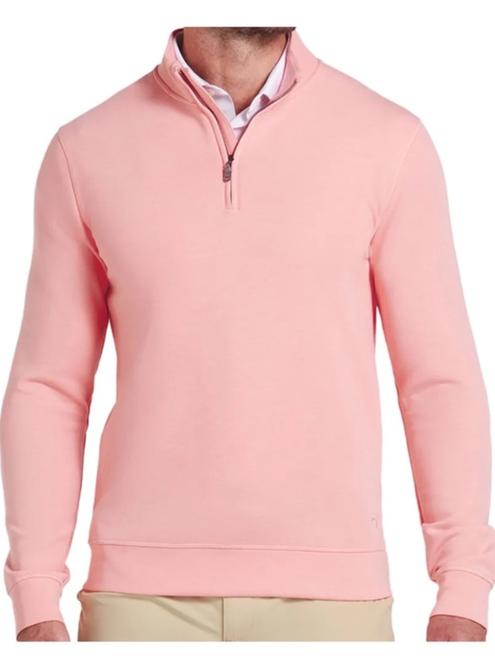PUMA Men's CLOUDSPUN Fleece 1/4 Zip Pullover size Medium salmon pink